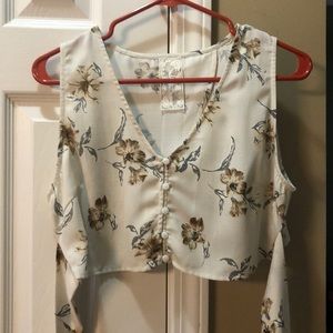 Cropped floral shirt
